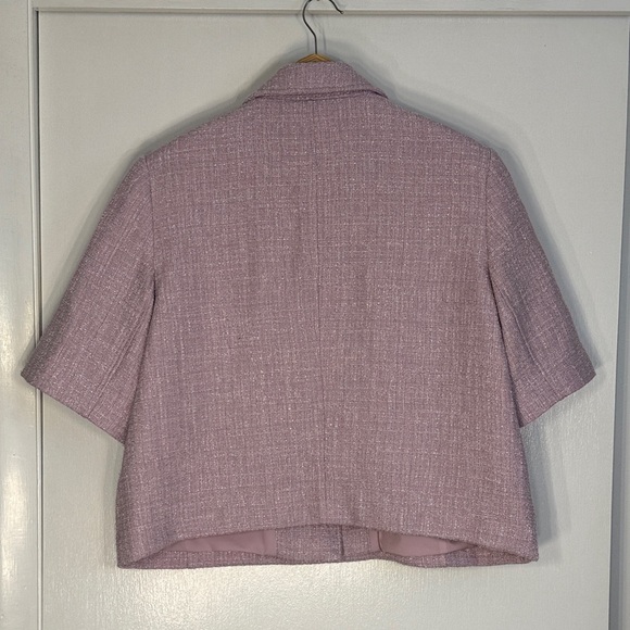 Chico's Lavender Short-Sleeve Blazer Lady Jacket with Gold Buttons XL or 3 - Picture 3 of 4